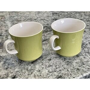 Mikasa Cera Stone Stoneware Green Mugs D1400 Japan Set Of 2
